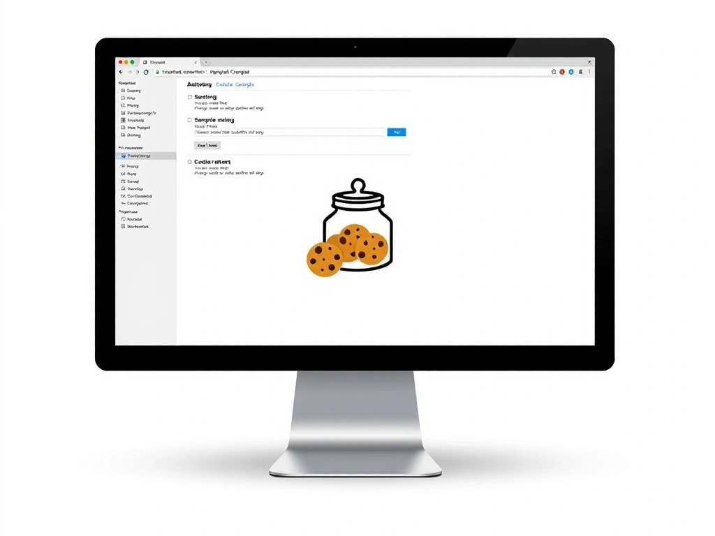 Ilustracja przedstawiająca koncepcję plików cookies w przeglądarce internetowej.