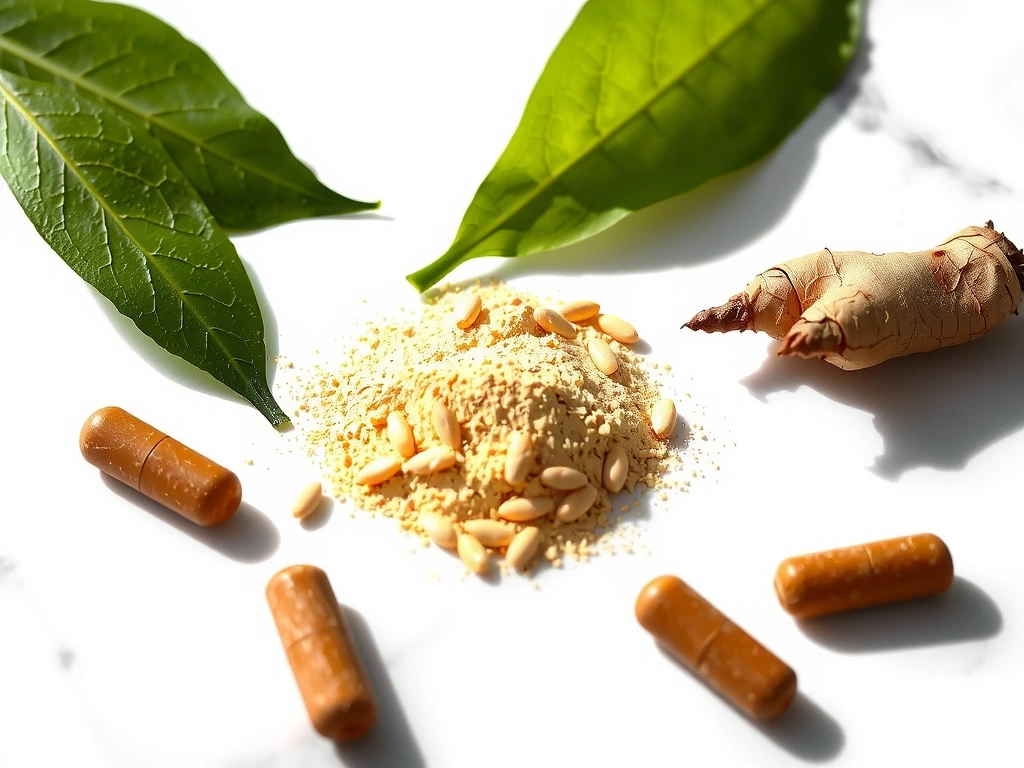 Naturalne preparaty i suplementy diety na białym tle